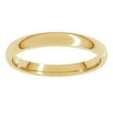 18K Yellow Gold 2.5 mm Lightweight Comfort-Fit Half Round Band Size 6.5