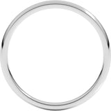 Sterling Silver 2 mm Lightweight Comfort-Fit Half Round Band Size 8