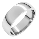 Sterling Silver 6 mm Lightweight Comfort-Fit Half Round Band Size 8