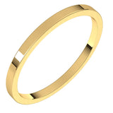 14K Yellow Gold 1.5 mm Flat Band Size 10