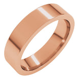 14K Rose Gold 5 mm Comfort-Fit Flat Band Size 6.5