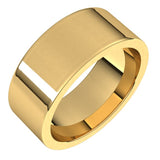 14K Yellow Gold 8 mm Comfort-Fit Flat Band Size 13.5