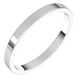 14K White Gold 2 mm Flat Band Size 10
