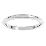 Sterling Silver 2 mm Comfort-Fit Half Round Band Size 2