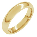 14K Yellow Gold 3.5 mm Comfort-Fit Half Round Band Size 10