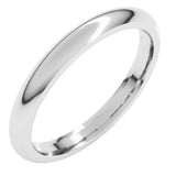 10K White Gold 2.5 mm Comfort-Fit Half Round Band Size 6