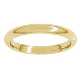 18K Yellow Gold 2.5 mm Comfort-Fit Half Round Band Size 8.5