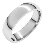 Sterling Silver 5 mm Lightweight Comfort-Fit Half Round Band Size 9.5