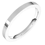 14K White Gold 2 mm Comfort-Fit Flat Band Size 4.5