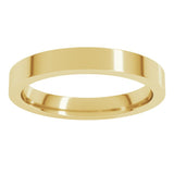 14K Yellow Gold 3 mm Comfort-Fit Flat Band Size 6.5