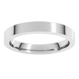 14K White Gold 3 mm Comfort-Fit Flat Band Size 4