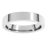 14K White Gold 4 mm Comfort-Fit Flat Band Size 11