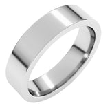 14K White Gold 5 mm Comfort-Fit Flat Band Size 9.5