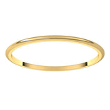14K Yellow Gold 1 mm Lightweight Half Round Band Size 6