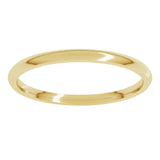 14K Yellow Gold 1.5 mm Lightweight Comfort-Fit Half Round Band Size 6.5