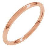 14K Rose Gold 1.5 mm Half Round Comfort Fit Light Band Size 8.5