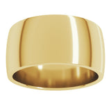 10K Yellow Gold 10 mm Lightweight Comfort-Fit Half Round Band Size 6.5