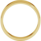 14K Yellow Gold 6 mm Stepped-Edge Flat Band Size 10