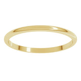 14K Yellow Gold 1.5 mm Lightweight Half Round Band Size 10
