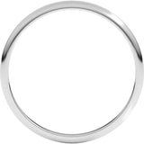 14K White Gold 1.5 mm Lightweight Half Round Band Size 6.5