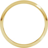 14K Yellow Gold 2 mm Half Round Band Size 5