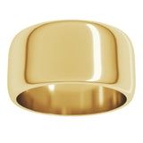 14K Yellow Gold 10 mm Half Round Band Size 8