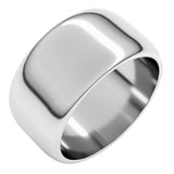 14K White Gold 10 mm Half Round Band Size 8
