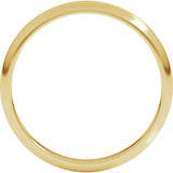 14K Yellow Gold 2.5 mm Half Round Band Size 8