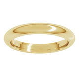 14K Yellow Gold 3 mm Comfort-Fit Half Round Band Size 6