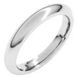 14K White Gold 3 mm Comfort-Fit Half Round Band Size 5