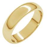 18K Yellow Gold 5 mm Half Round Band Size 11