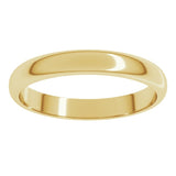 18K Yellow Gold 3 mm Half Round Band Size 5
