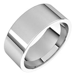 14K White Gold 8 mm Lightweight Comfort-Fit Flat Band Size 8