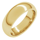 10K Yellow Gold 6 mm Comfort-Fit Half Round Band Size 12