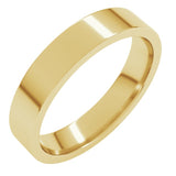 14K Yellow Gold 4 mm Lightweight Comfort-Fit Flat Band Size 6