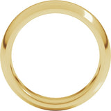 14K Yellow Gold 7 mm Comfort-Fit Half Round Band Size 10
