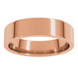 10K Rose Gold 5 mm Lightweight Comfort-Fit Flat Band Size [cv