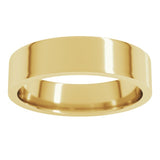 10K Yellow Gold 5 mm Lightweight Comfort-Fit Flat Band Size 16.5