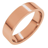 14K Rose Gold 5 mm Lightweight Comfort-Fit Flat Band Size 9
