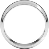 14K White Gold 7 mm Half Round Band Size 7