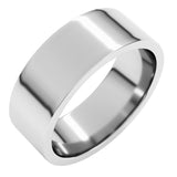 10K White Gold 7 mm Lightweight Comfort-Fit Flat Band Size 10