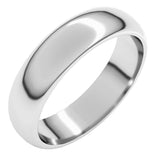Platinum 5 mm Half Round Band Size 10