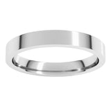 14K White Gold 3 mm Flat Comfort Fit Light Band Size 6.5