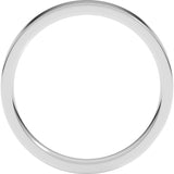 10K White Gold 3 mm Flat Comfort Fit Light Band Size 6