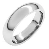 Platinum 5 mm Comfort-Fit Half Round Band Size 10