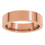 10K Rose Gold 5 mm Comfort-Fit Flat Band Size 15.5