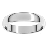 Platinum 4 mm Lightweight Half Round Band Size 16