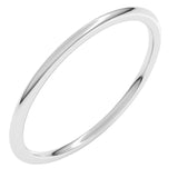 Platinum 1 mm Lightweight Comfort-Fit Half Round Band Size 7