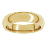 10K Yellow Gold 5 mm Comfort-Fit Half Round Band Size 11.5