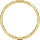 10K Yellow Gold 2 mm Lightweight Comfort-Fit Half Round Band Size 4